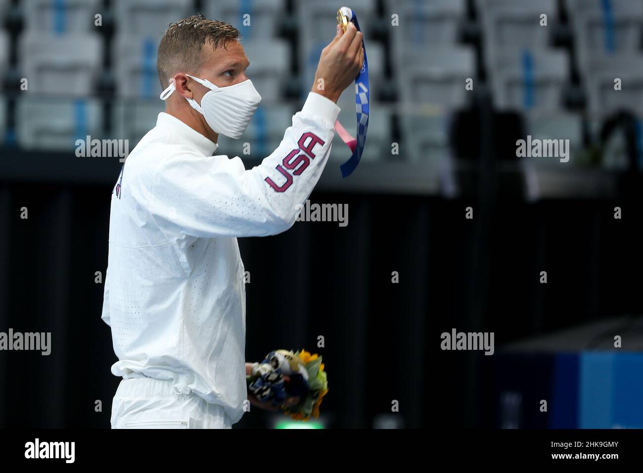 JULY 26th, 2021 - TOKYO, JAPAN: Caeleb Dressel wins the Gold Medal in ...