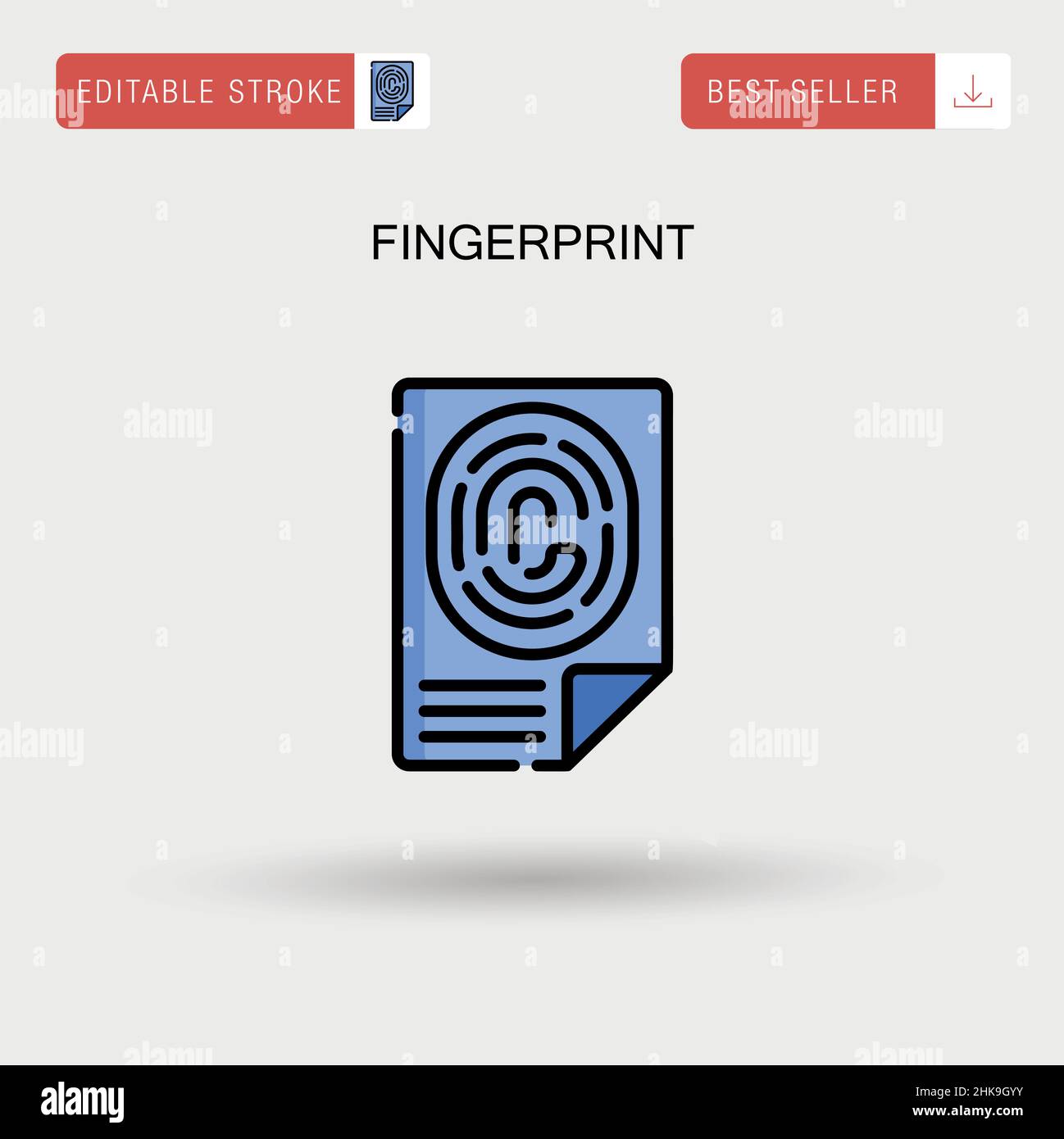 Fingerprint Simple vector icon. Stock Vector