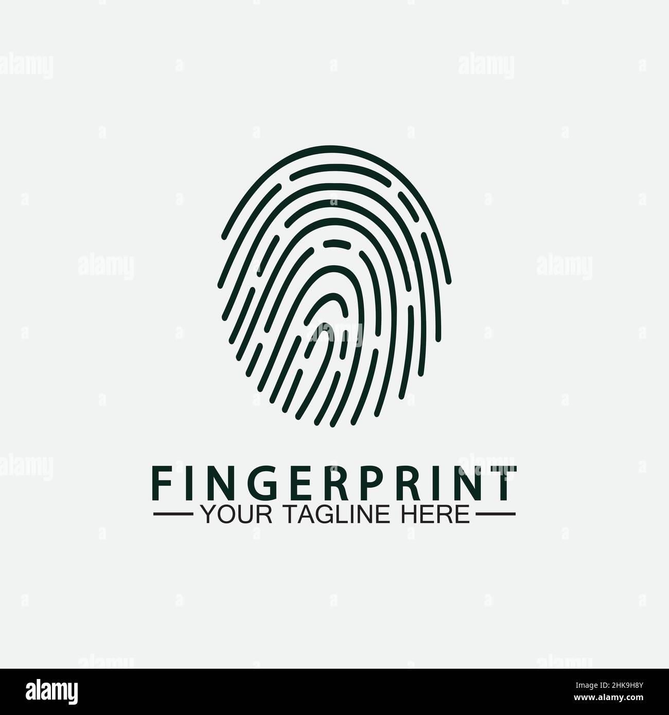 Fingerprint logo vector icon illustration template Stock Vector