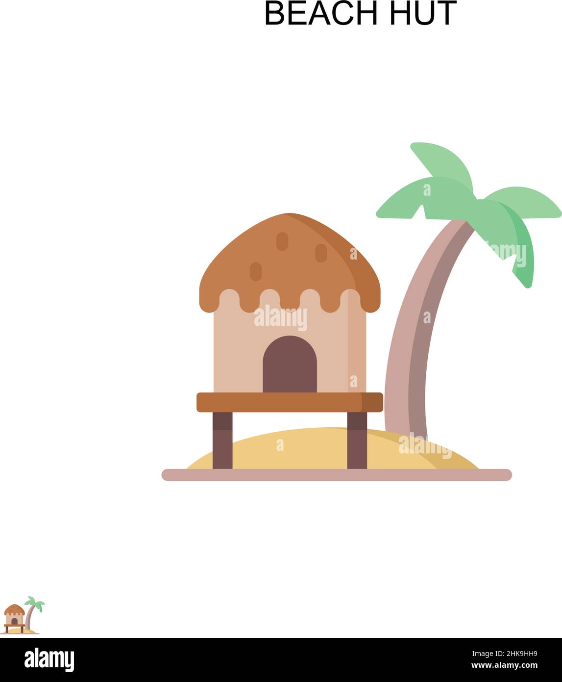 Beach hut Simple vector icon. Illustration symbol design template for web mobile UI element. Stock Vector