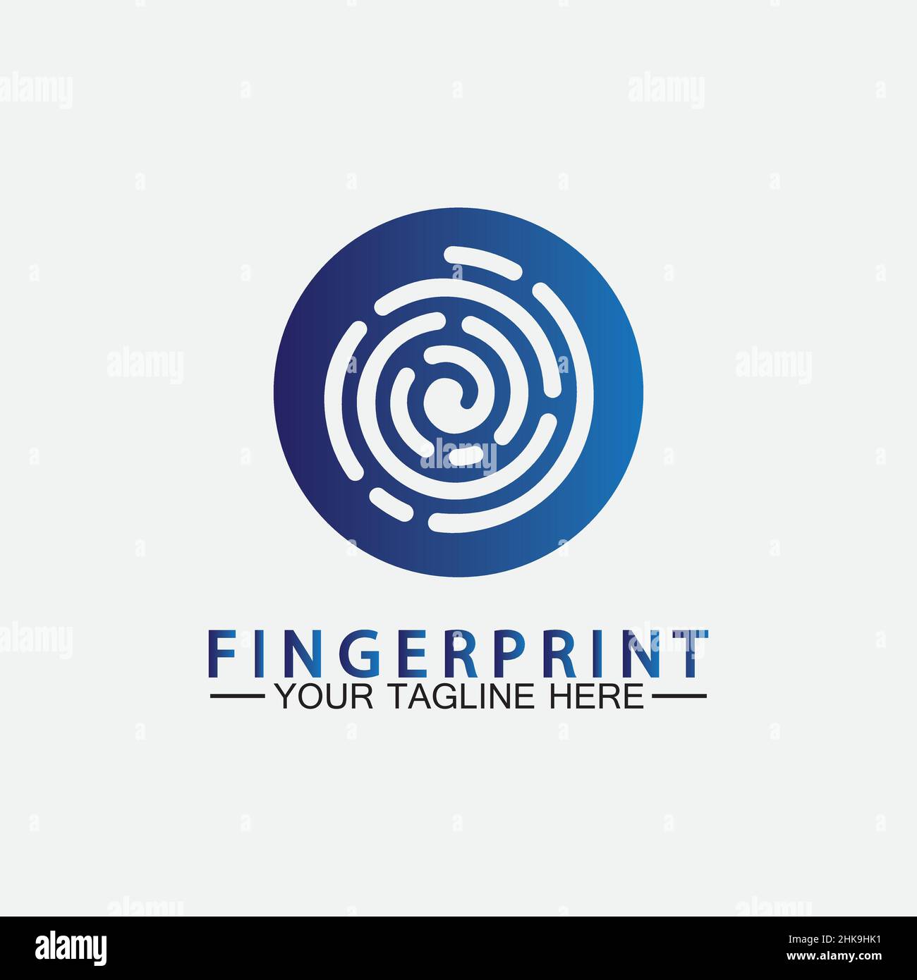 Fingerprint logo vector icon illustration template Stock Vector
