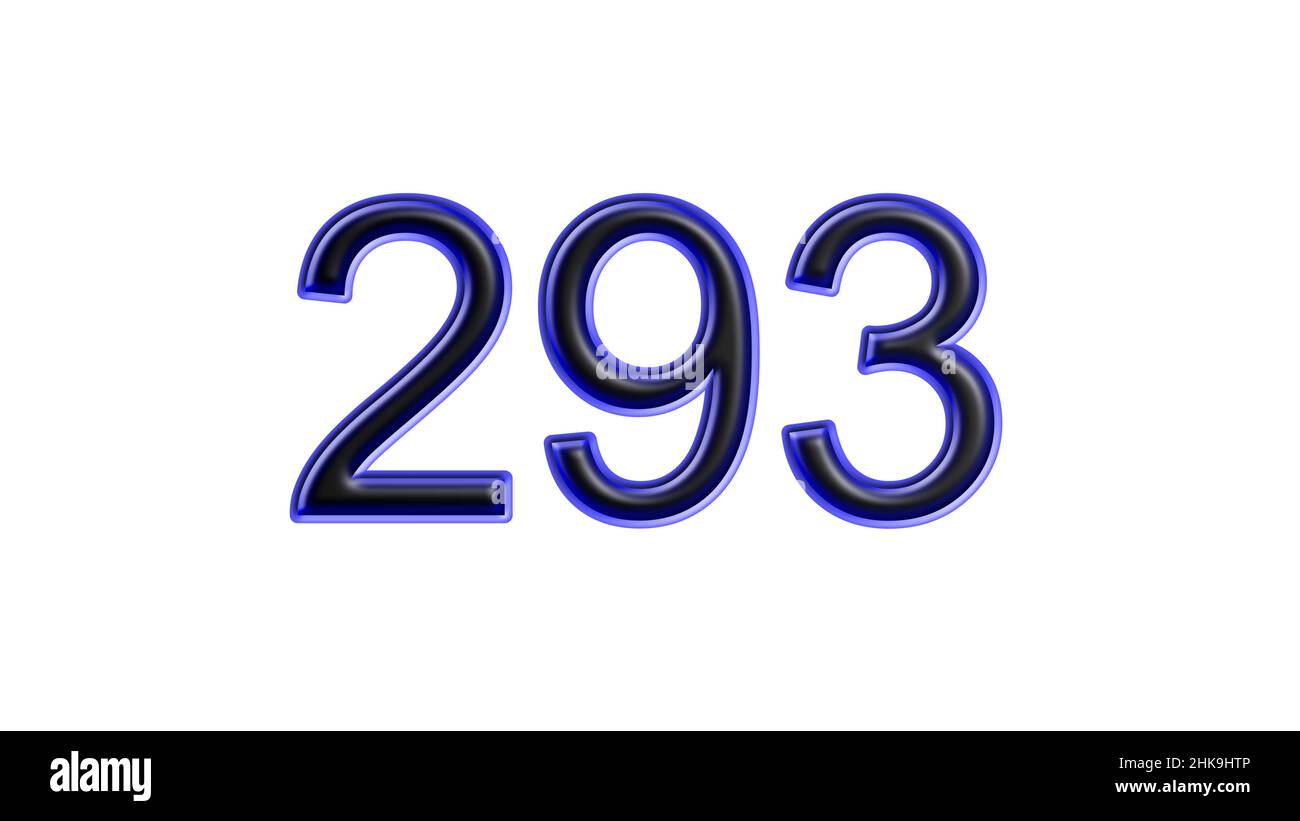 blue 293 number 3d effect white background Stock Photo - Alamy