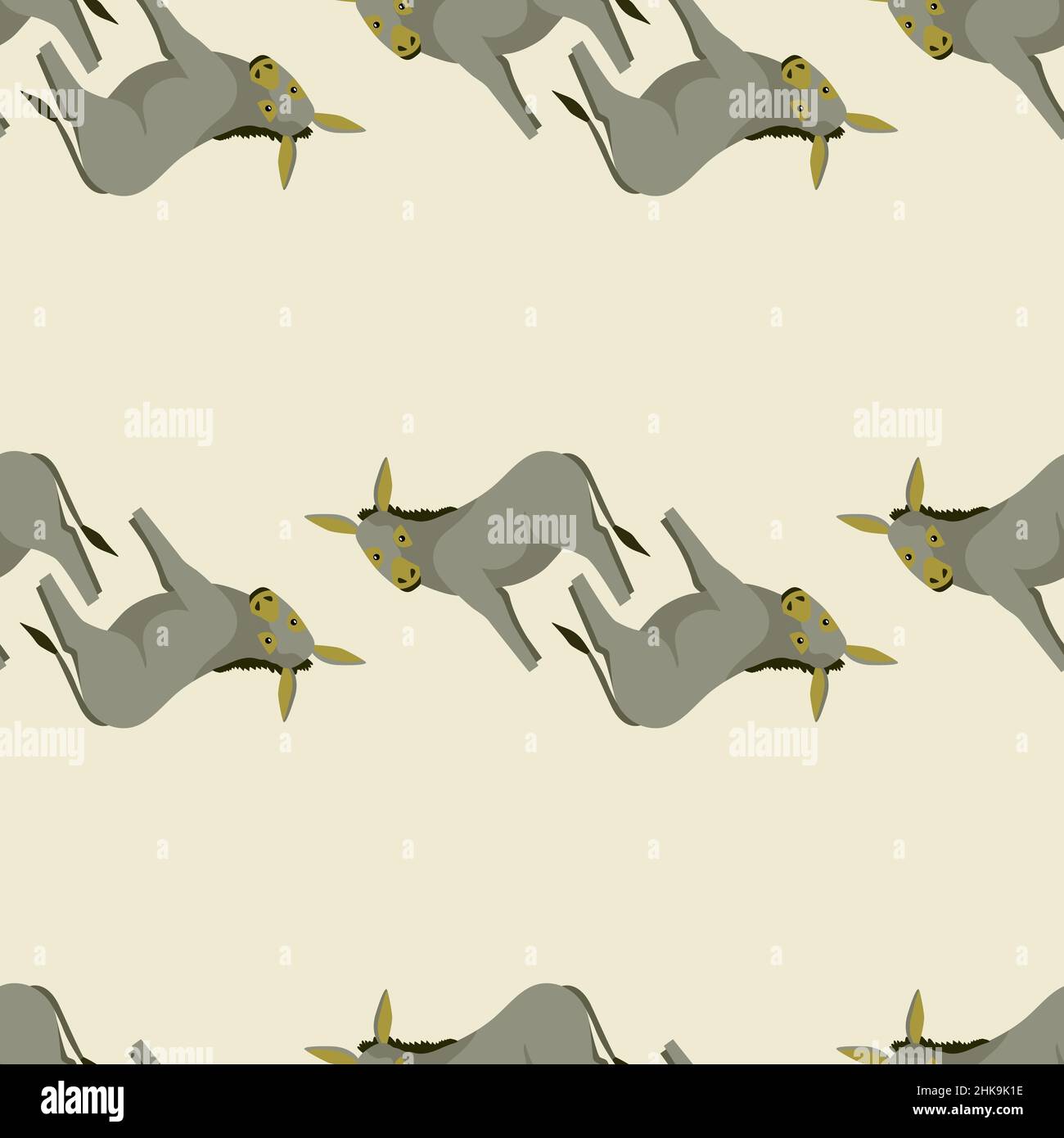 Yellow Donkey Pattern Seamless pattern of donkey. Domestic animals on colorful background ...