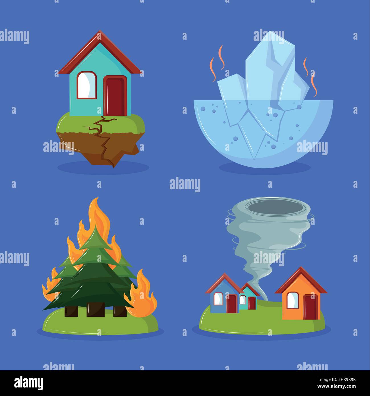 natural disasters flat icons Stock Vector Image & Art - Alamy