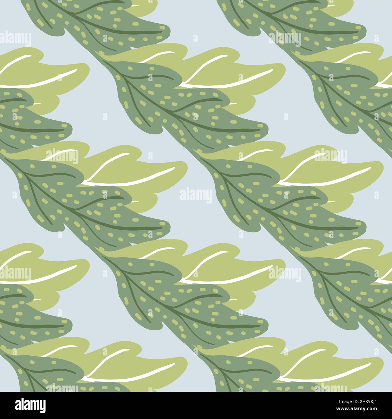 Leaves of oak seamless pattern. Hand drawn natural background ...