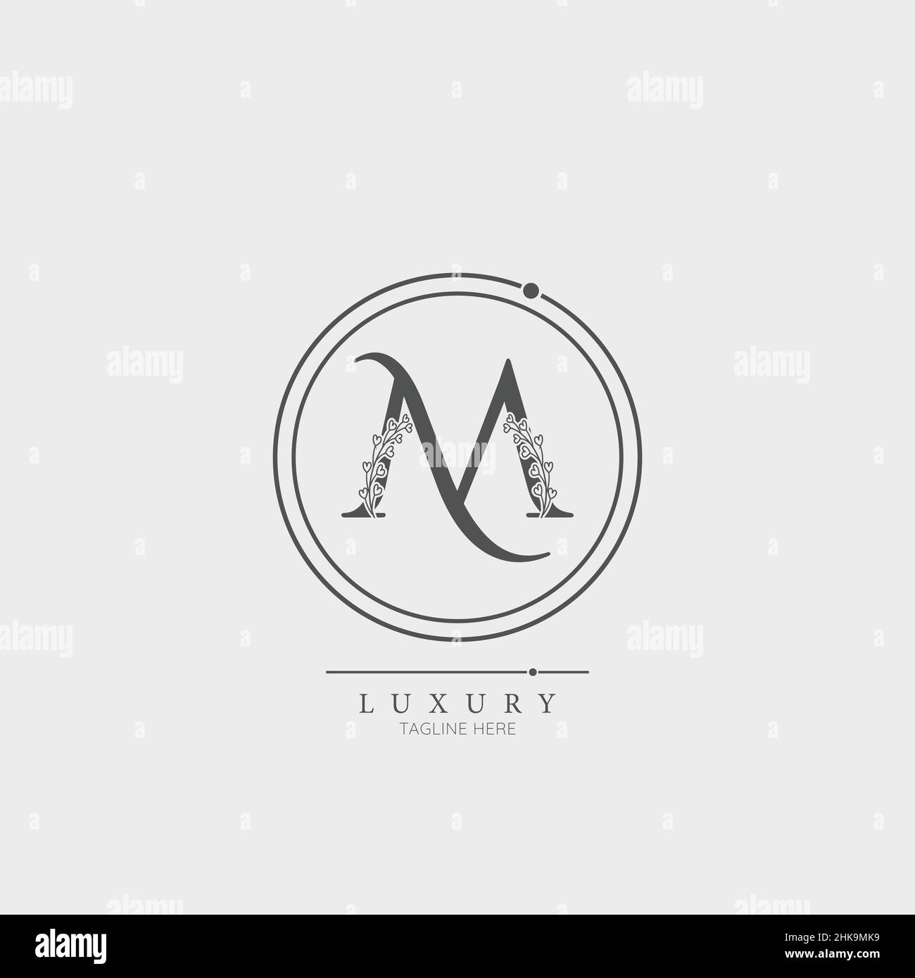 Floral Initial Alphabet M flowers bouquet composition. Elegant collection for wedding invites