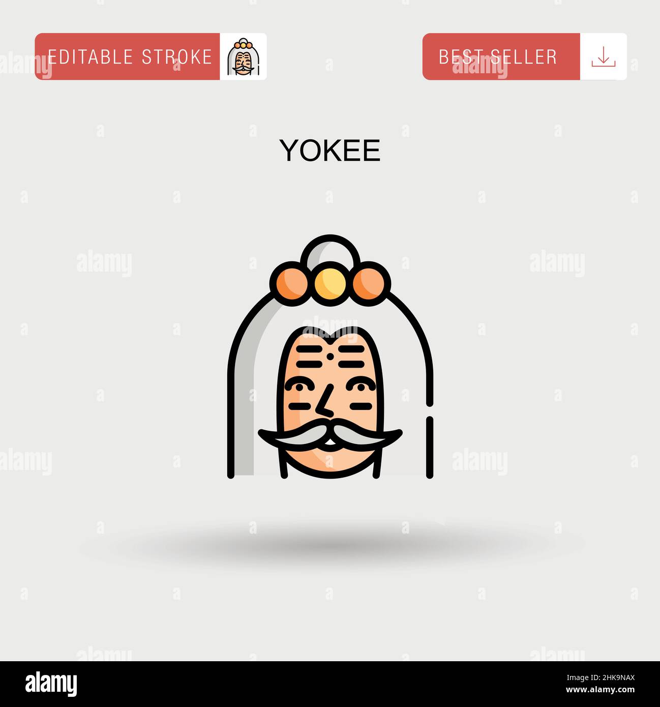 Yokee Simple vector icon. Stock Vector