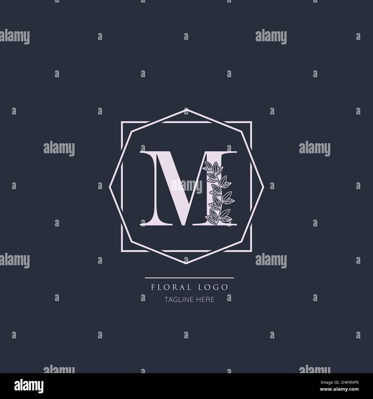 Floral Initial Alphabet M flowers bouquet composition. Elegant collection for wedding invites