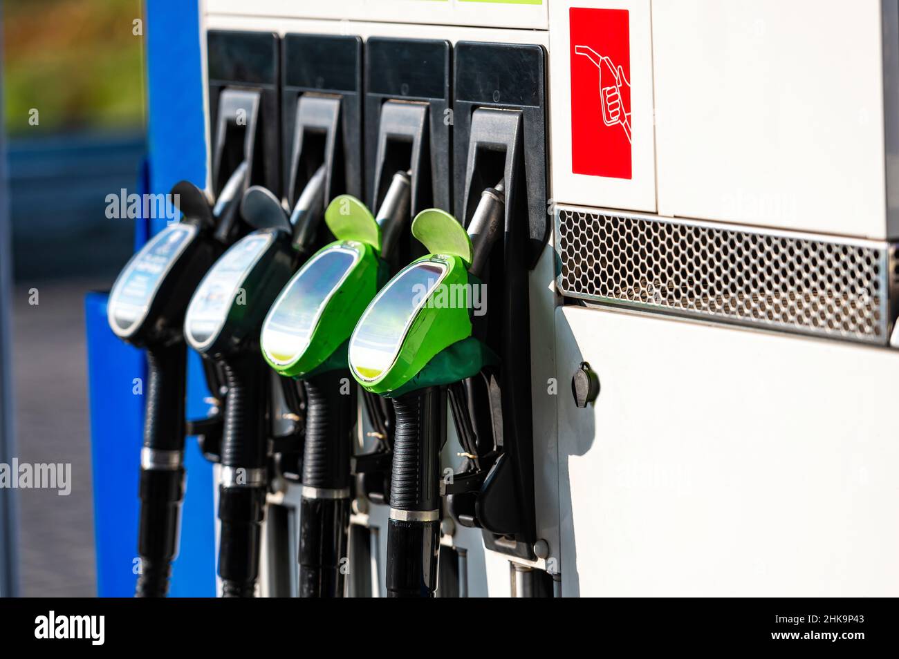 Green color fuel pump gun hi-res stock photography and images - Alamy