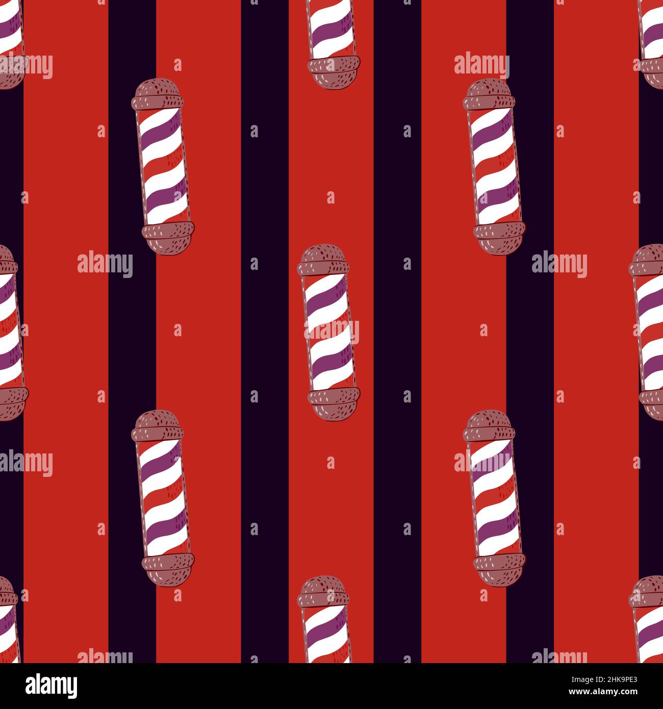 Barber's pole seamless pattern. Barbershop background. Repeated texture in  doodle style for fabric, wrapping paper, wallpaper, tissue. Vector illustra  Stock Vector Image & Art - Alamy
