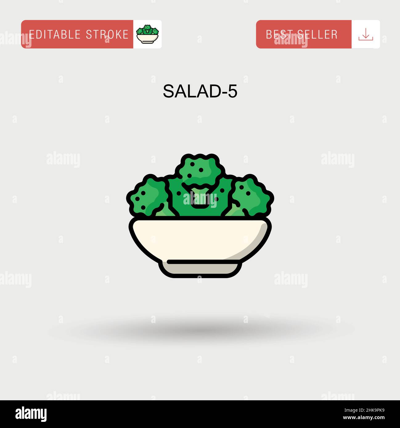 Salad-5 Simple vector icon. Stock Vector