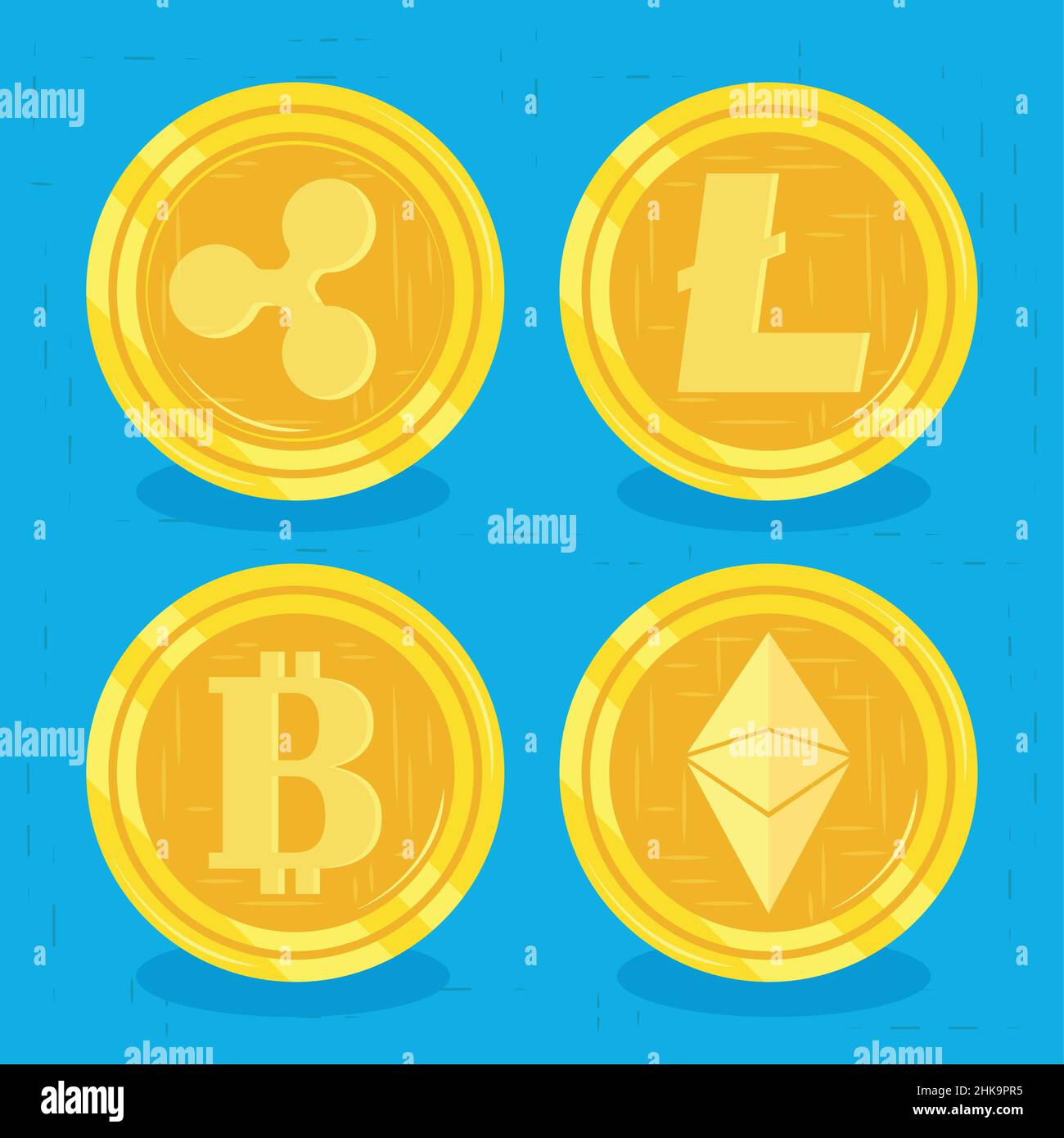cryptocurrency icons set Stock Vector