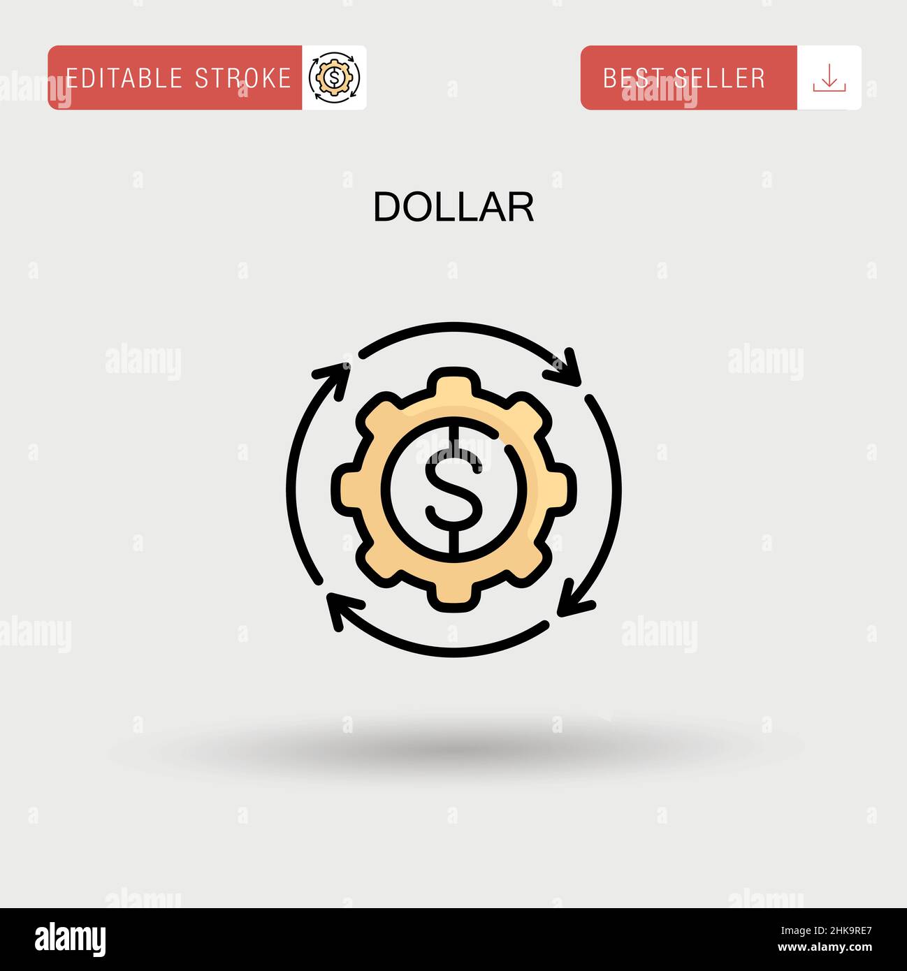 Dollar Simple vector icon. Stock Vector