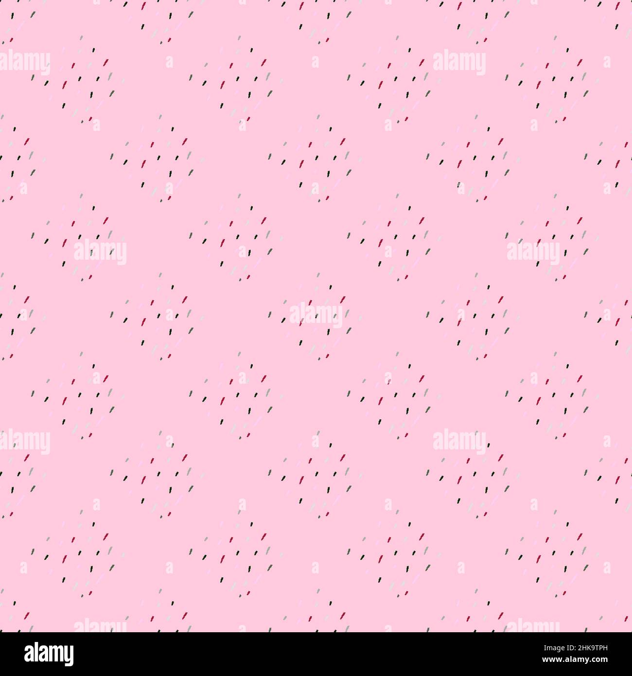 Vintage dashes seamless pattern. Minimalist decoration background. Repeated texture in doodle style for fabric, wrapping paper, wallpaper, tissue. Vec Stock Vector