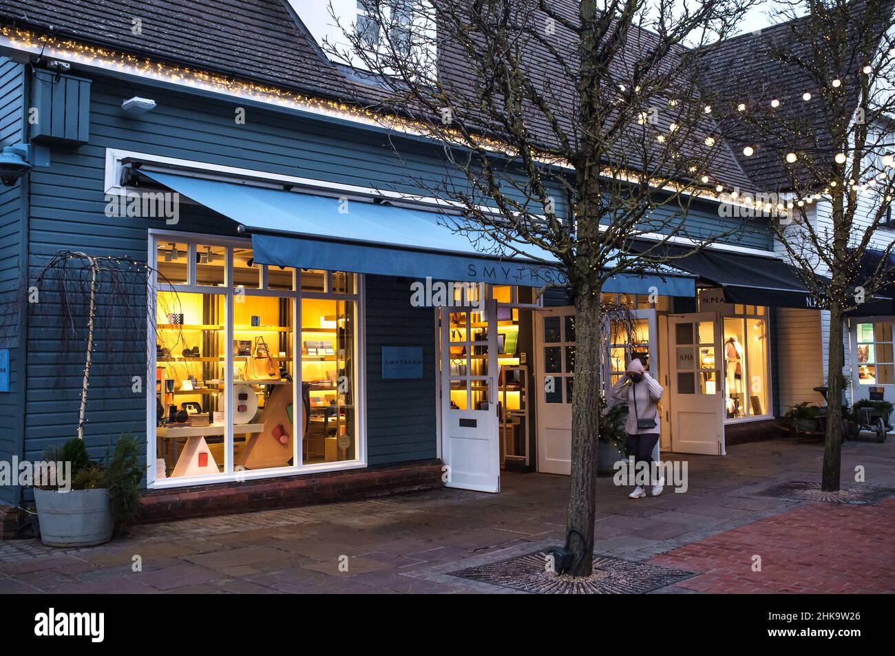 Bicester Village, Oxfordshire early afternoon in late February 2022. Few  shoppers are around Stock Photo - Alamy