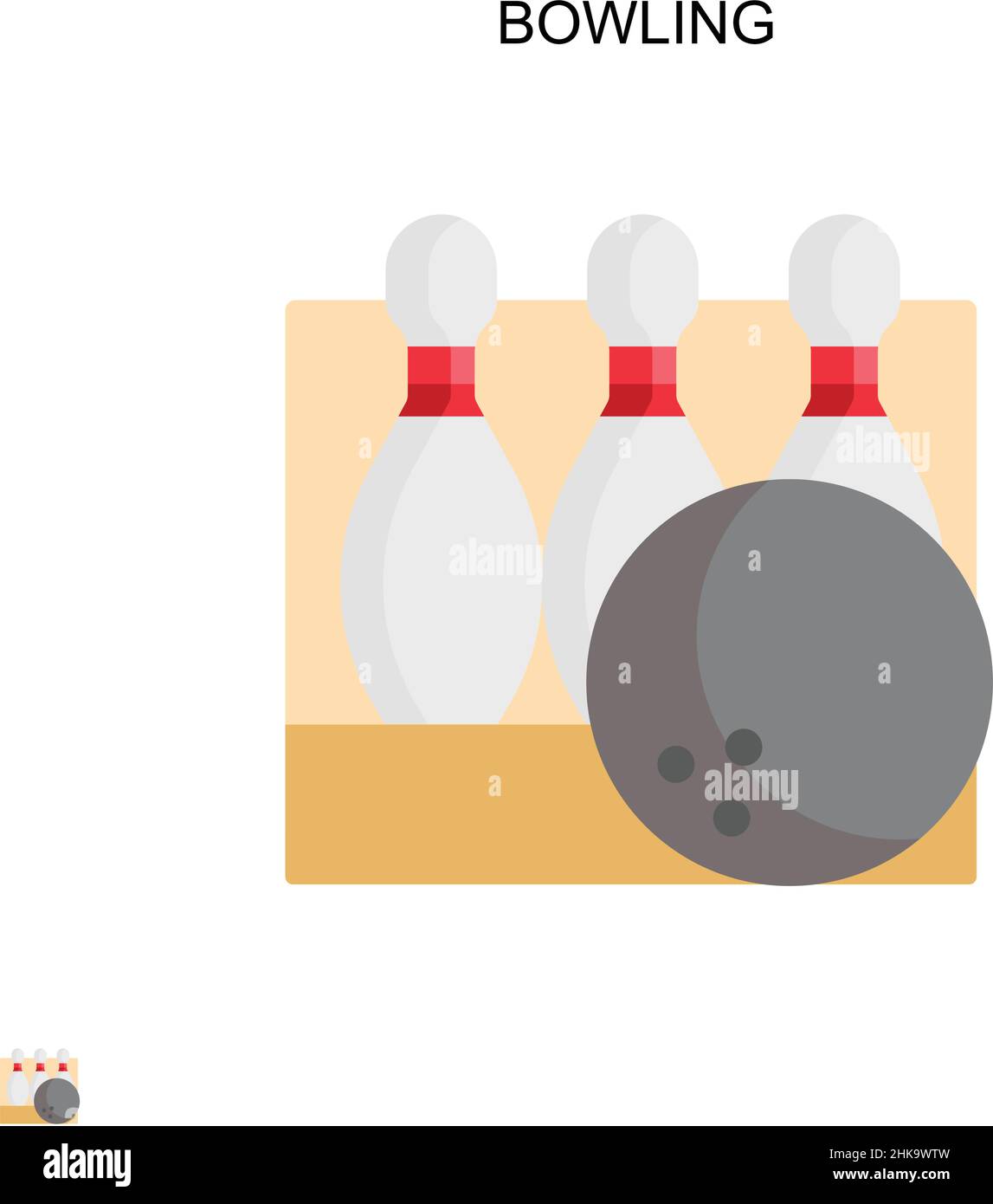 Bowling Simple vector icon. Illustration symbol design template for web ...