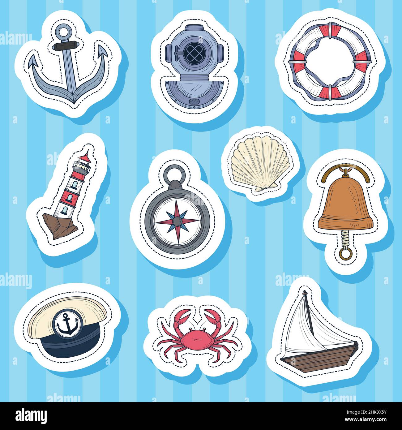 nautical stickers icons Stock Vector Image &amp; Art - Alamy