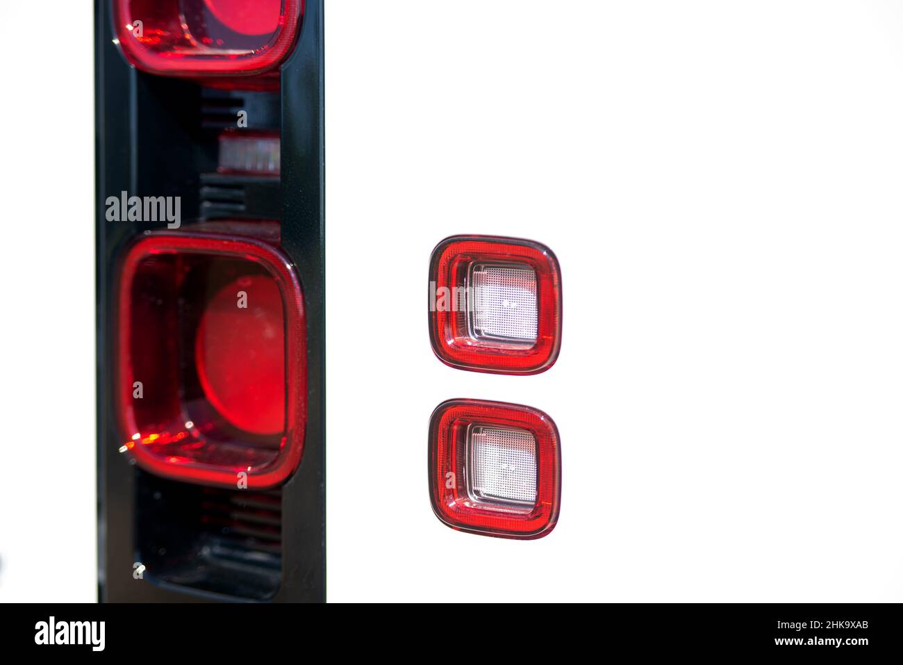 Close up LED tail lights of modern car. Back of SUV with rear lights Stock  Photo - Alamy