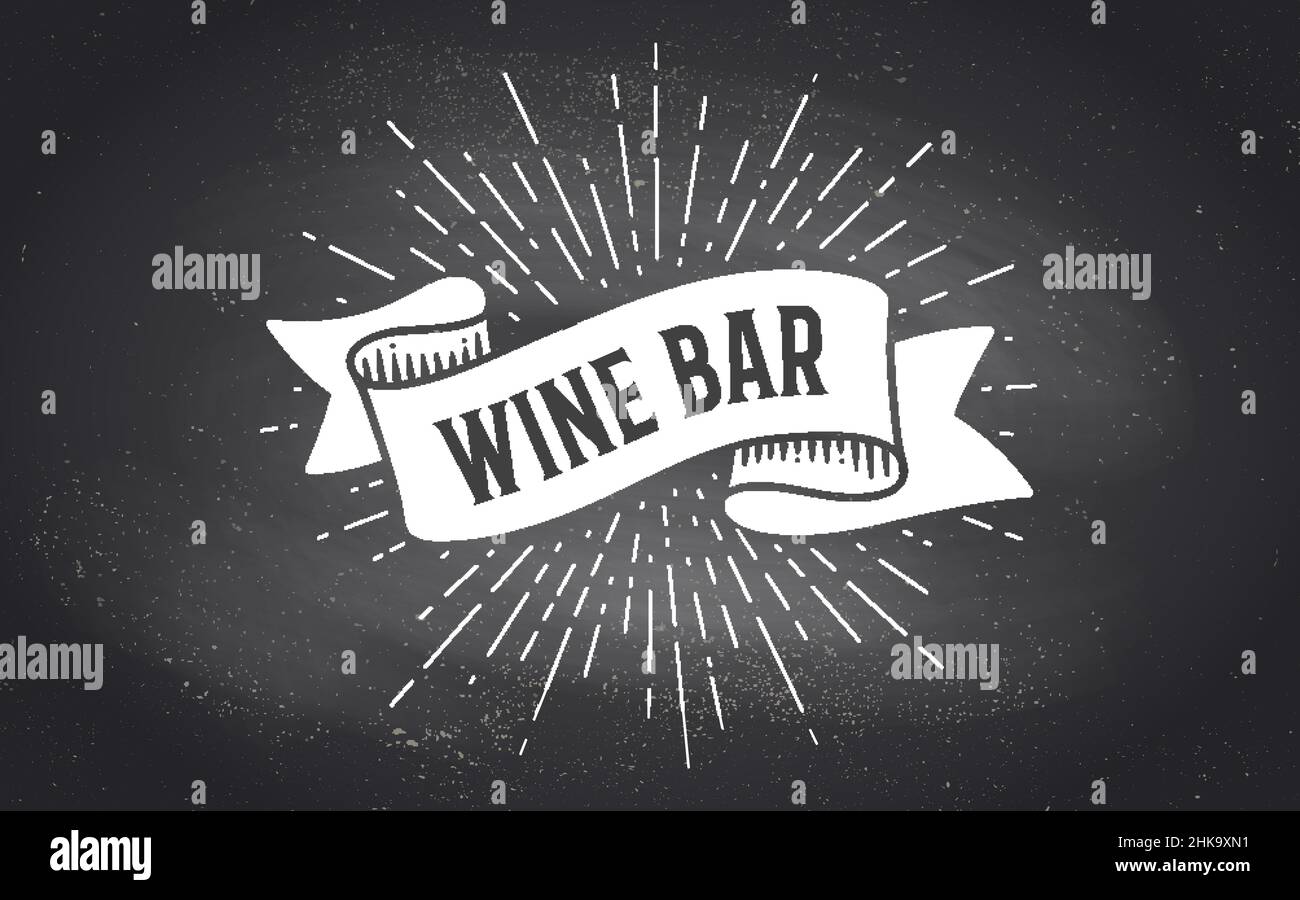 Ribbon Banner Wine Bar. Menu. Black and white ribbon banner with light