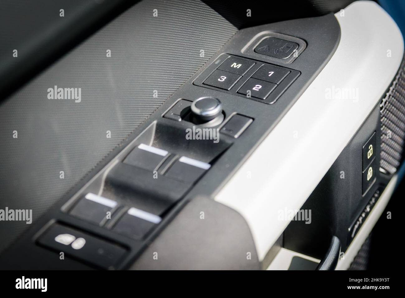 Car door lock buttons and seats memory mode Stock Photo Alamy