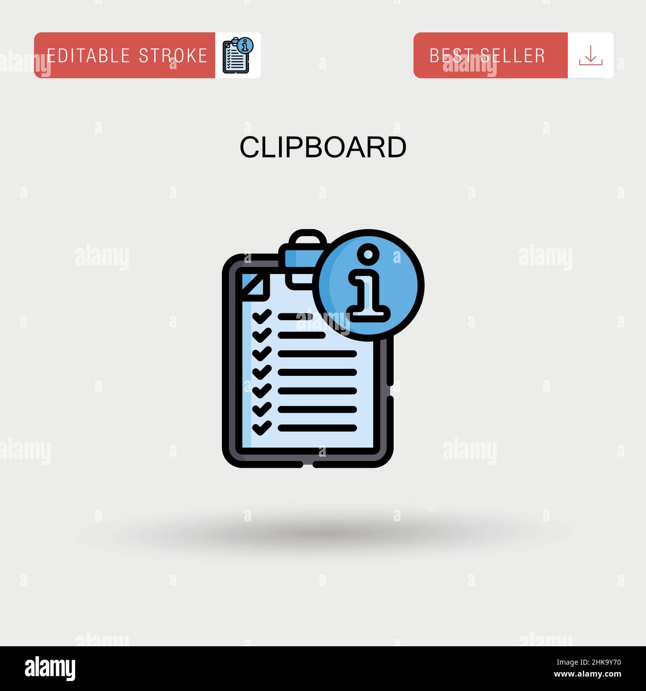 Clipboard Simple vector icon. Stock Vector