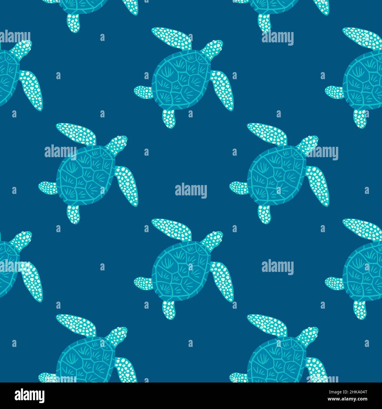 Turtle On - Blue - Wrapping Paper