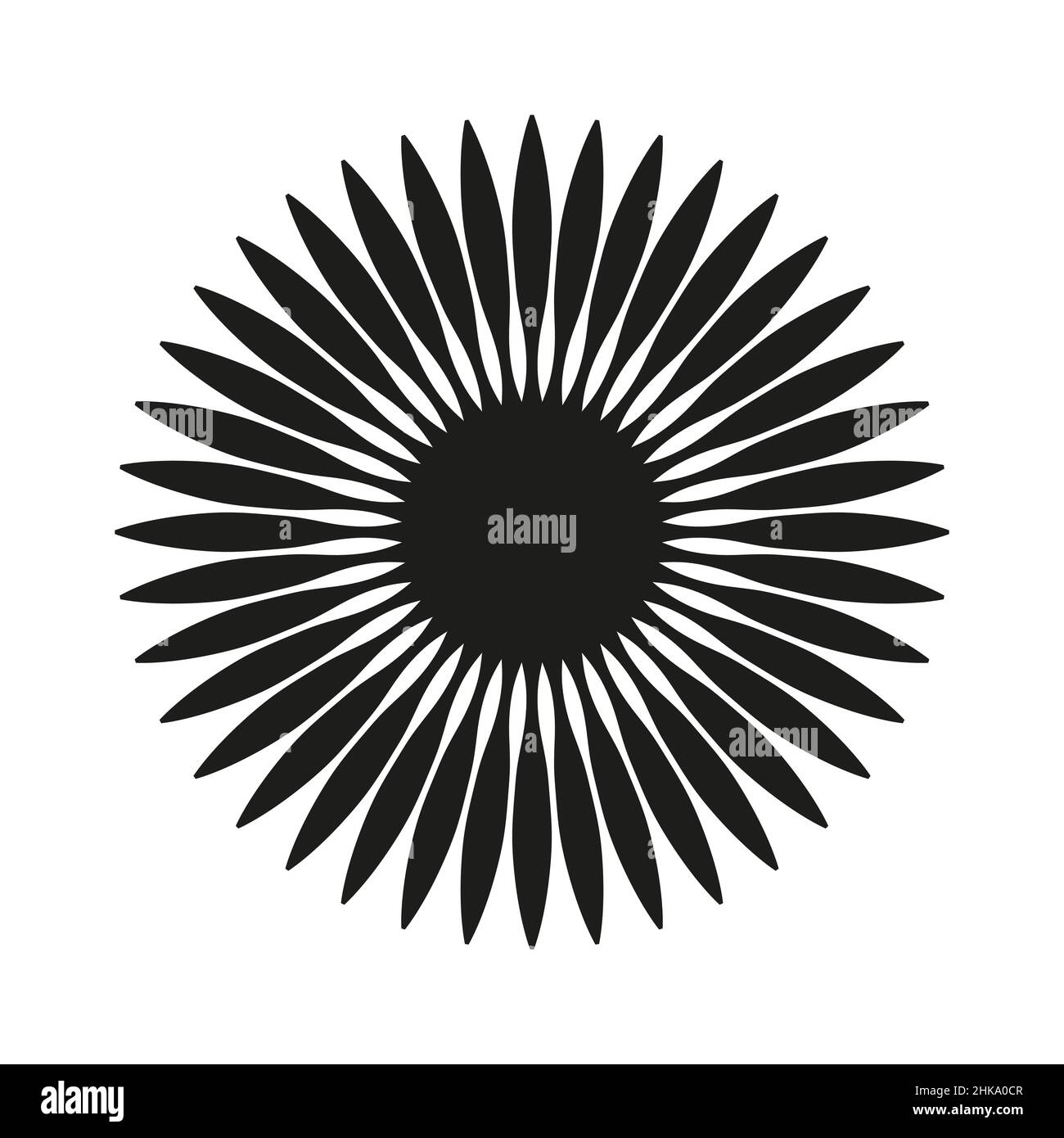 Vector flat black flower isolated on white background Stock Vector ...