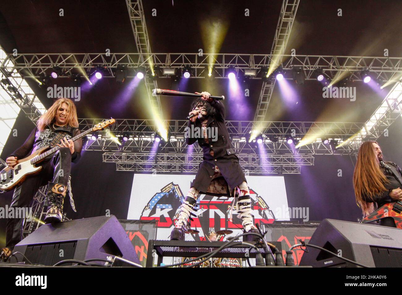 LA Metal band Lizzy Borden  performs on the stage during an Pentaport Rock Festival at the  Songdo, Near IFEZ in Incheon. Festival held Aug 1 to3th three day schedule every year. Stock Photo