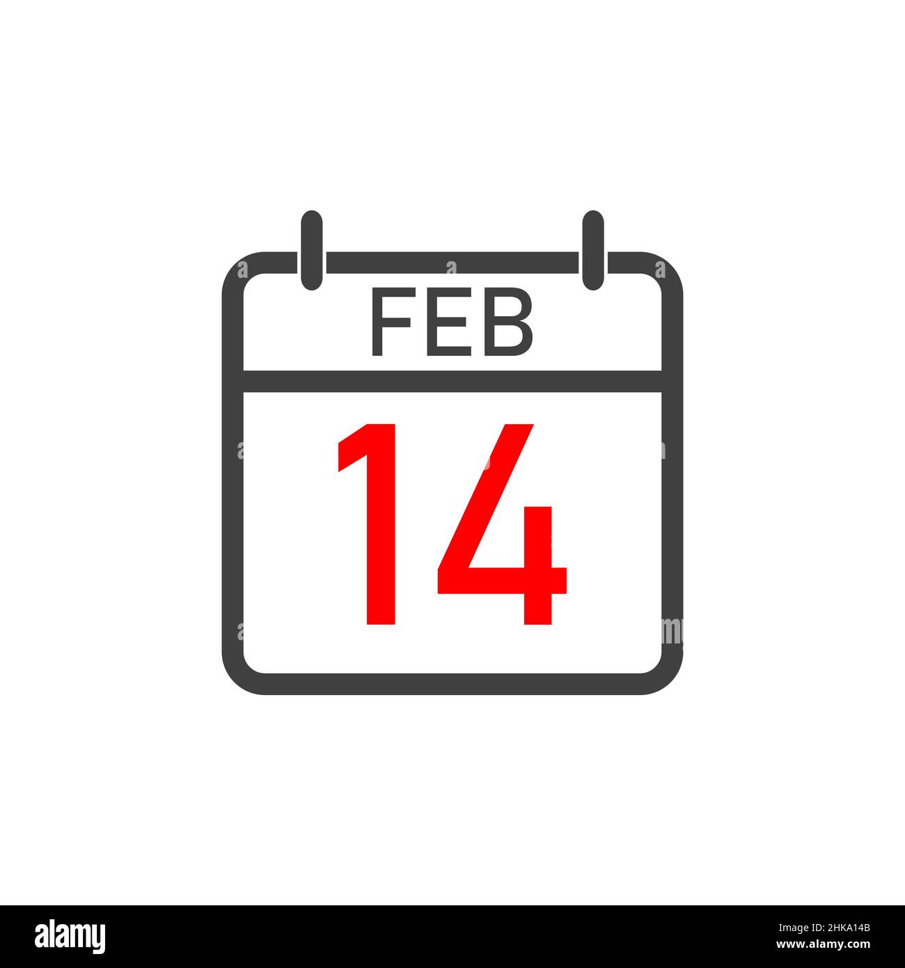 Valentine's Day. February 14 on the calendar. Daily calendar icon. Date and  time, day, month 2022 Holiday. Season Stock Vector Image & Art - Alamy