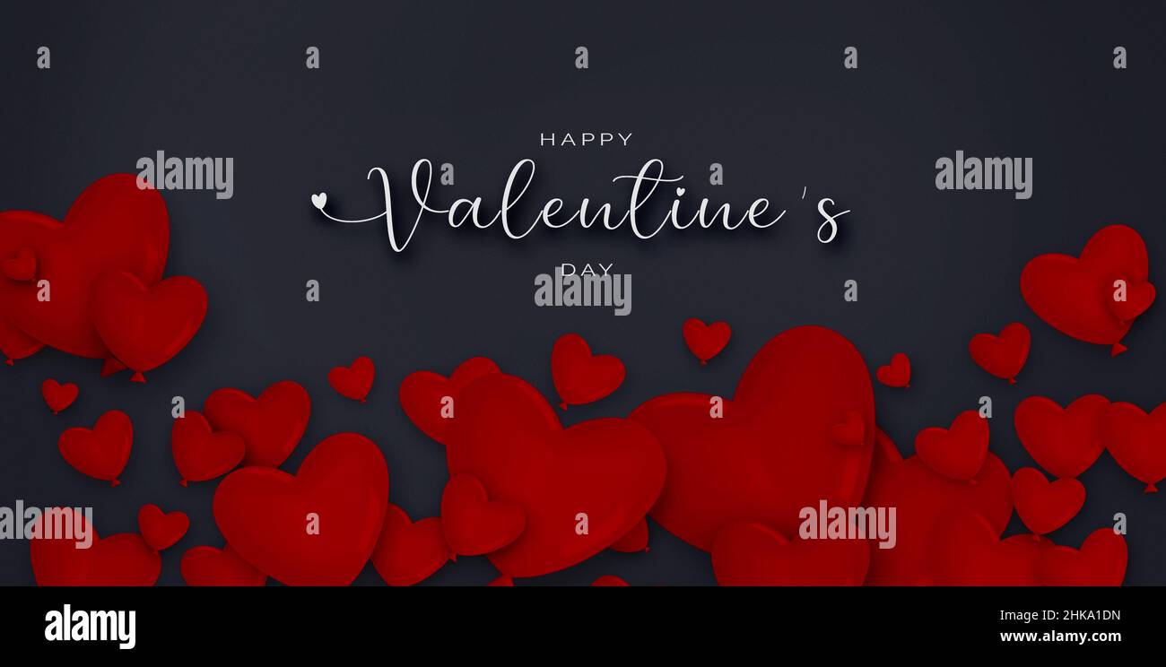 Cute valentines day background with hearts and greeting message Stock ...