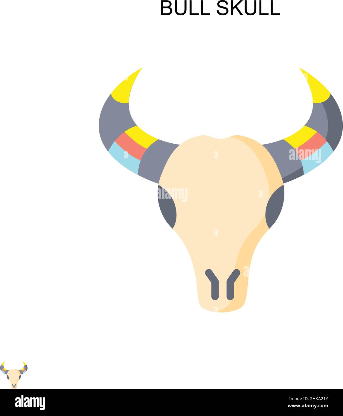 Bull skull Simple vector icon. Illustration symbol design template for web mobile UI element. Stock Vector