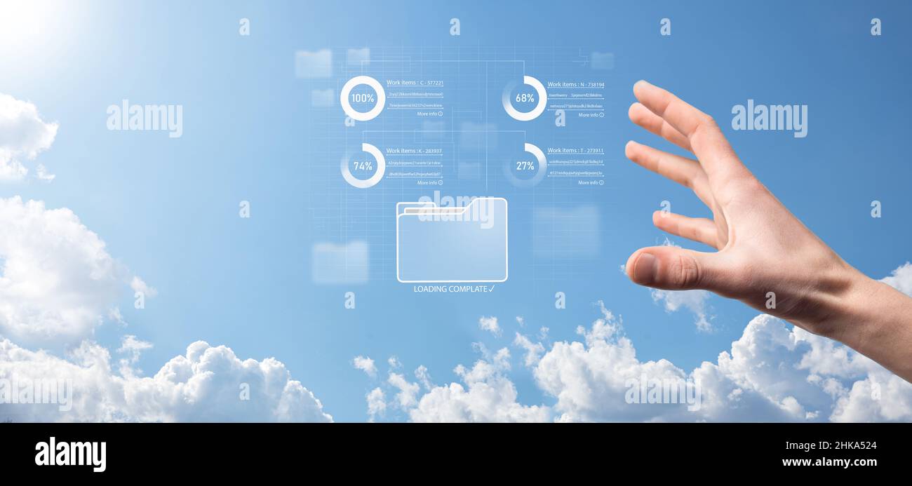 Business developer hand using board framework on virtual modern ...