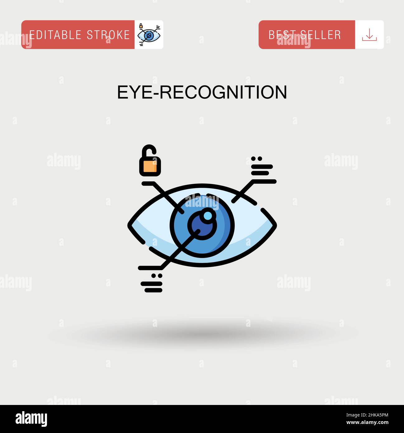 Eye-recognition Simple vector icon. Stock Vector