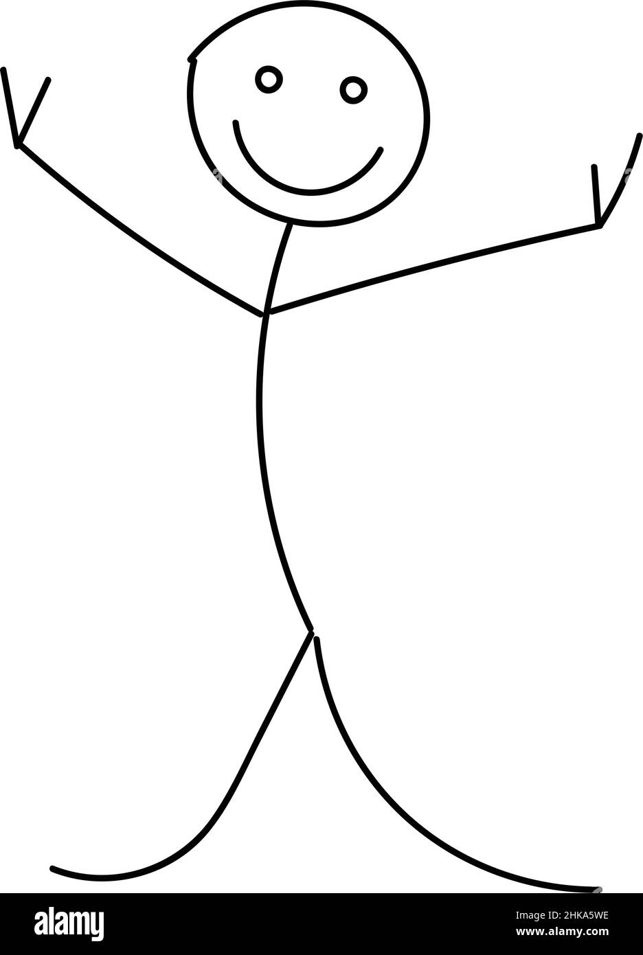 Happy Stick Figure vector illustration. Cartoon icon Stock Vector Image &  Art - Alamy