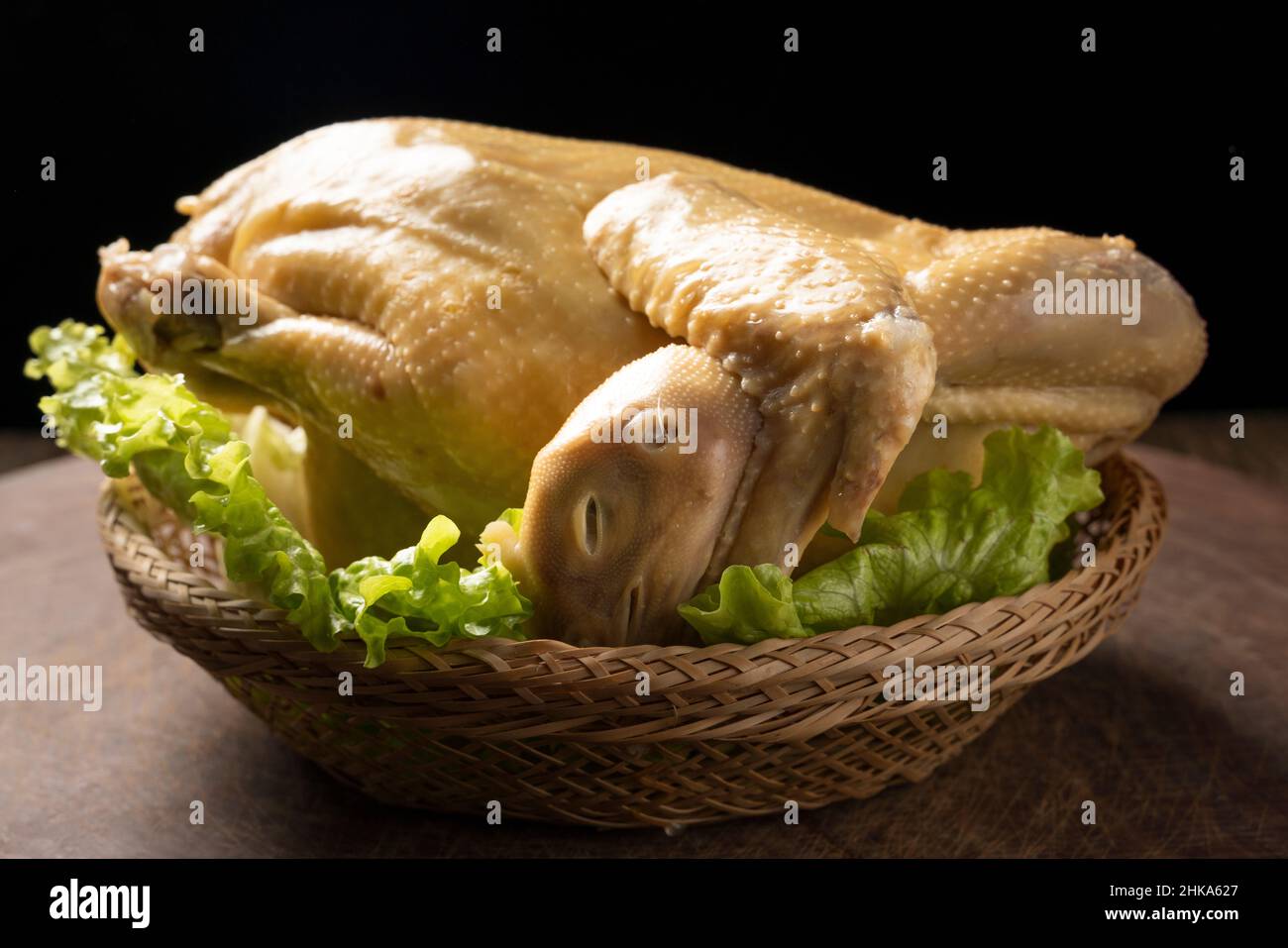 chicken poached in fragrant soup stock, served cold Stock Photo