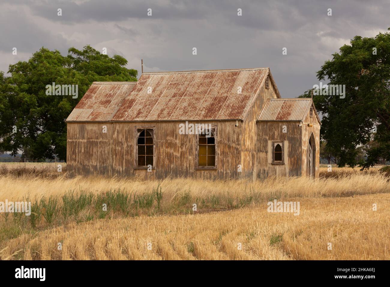 Rustic old abandoned church in rural NSW Australia Stock Photo