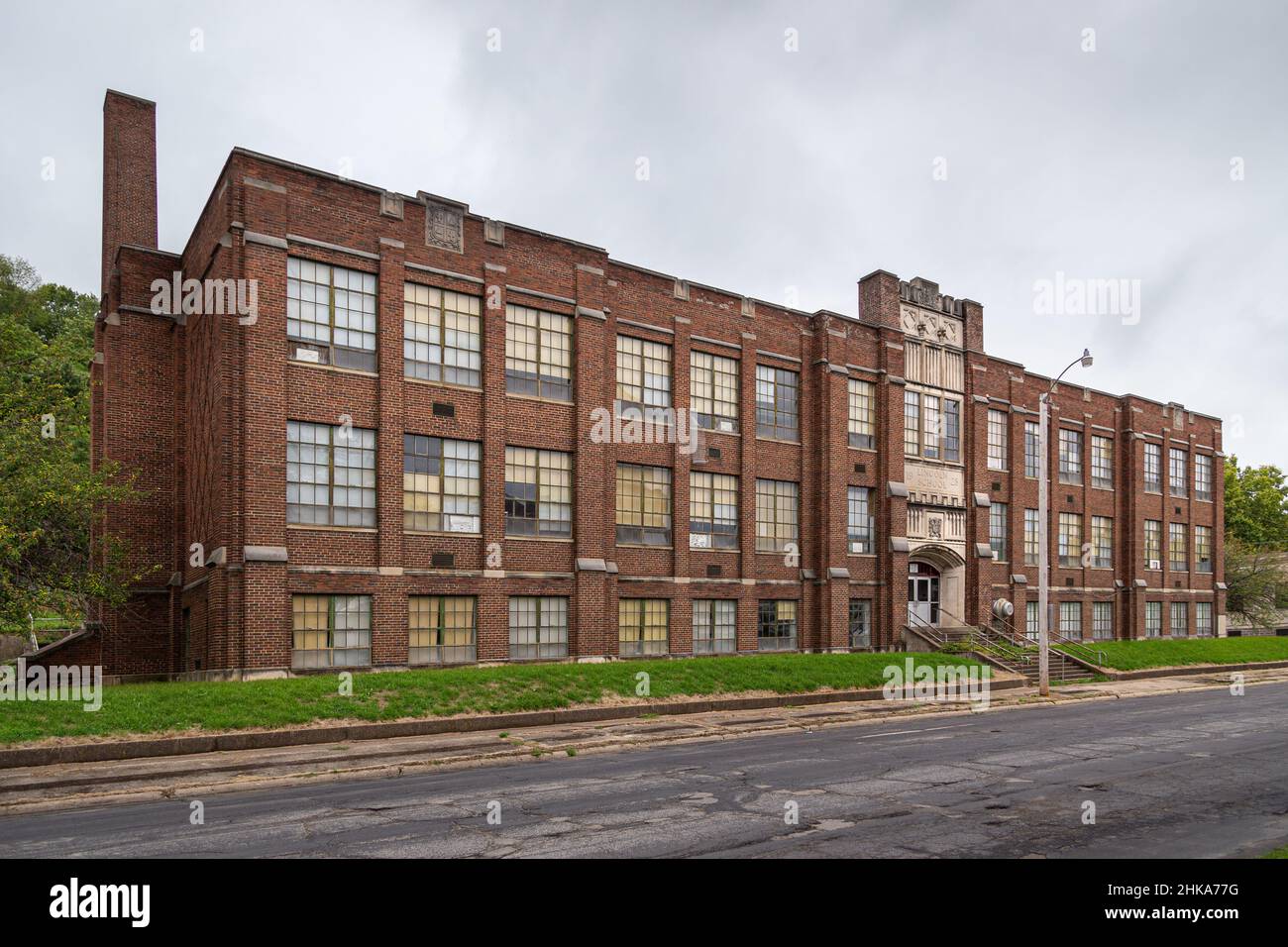 The abandoned Lincoln Elementary School in Savanna, Illinois Stock