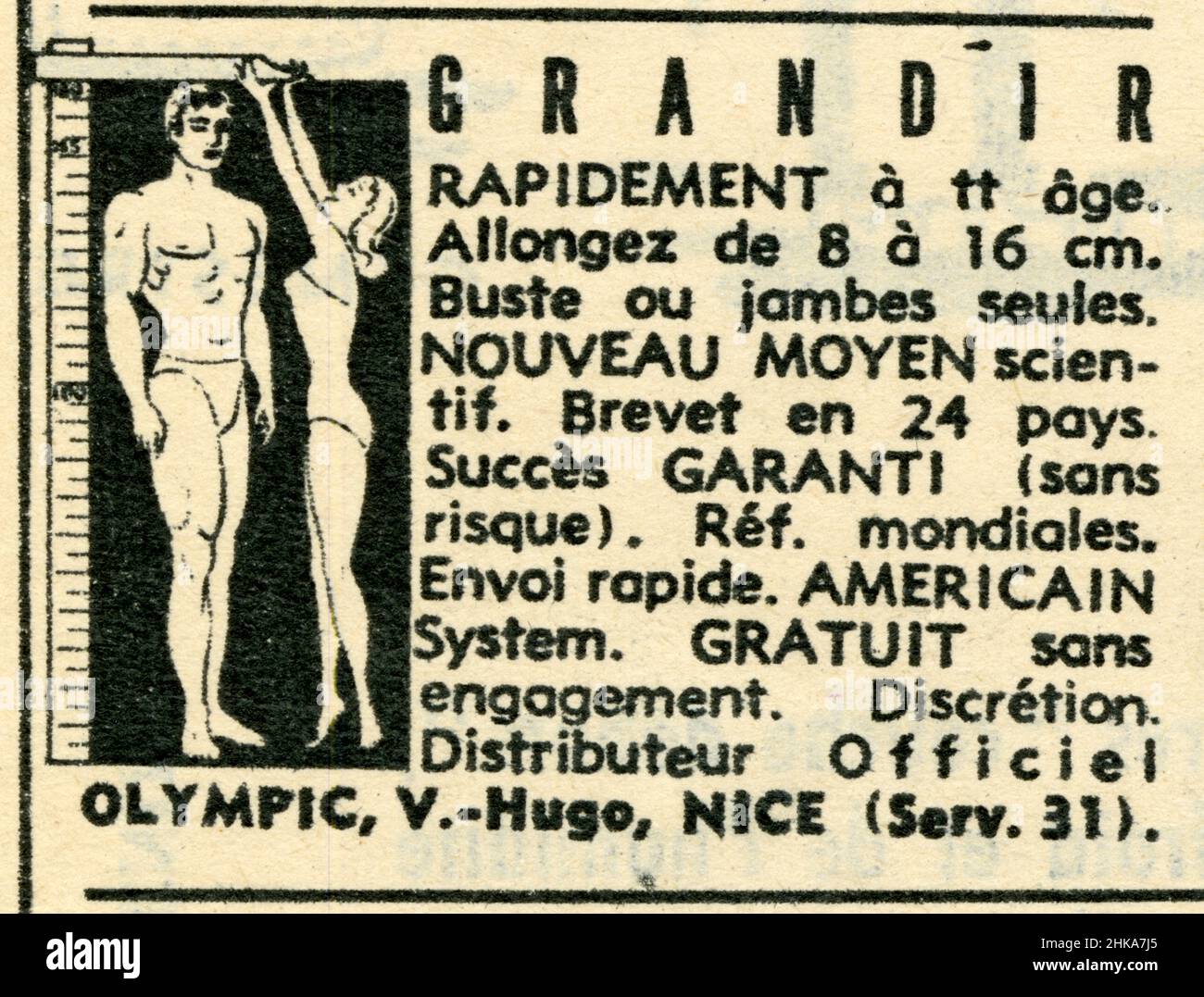 Publicité ancienne AMÉRICAIN SYSTEM GRANDIR RAPIDEMENT Stock Photo