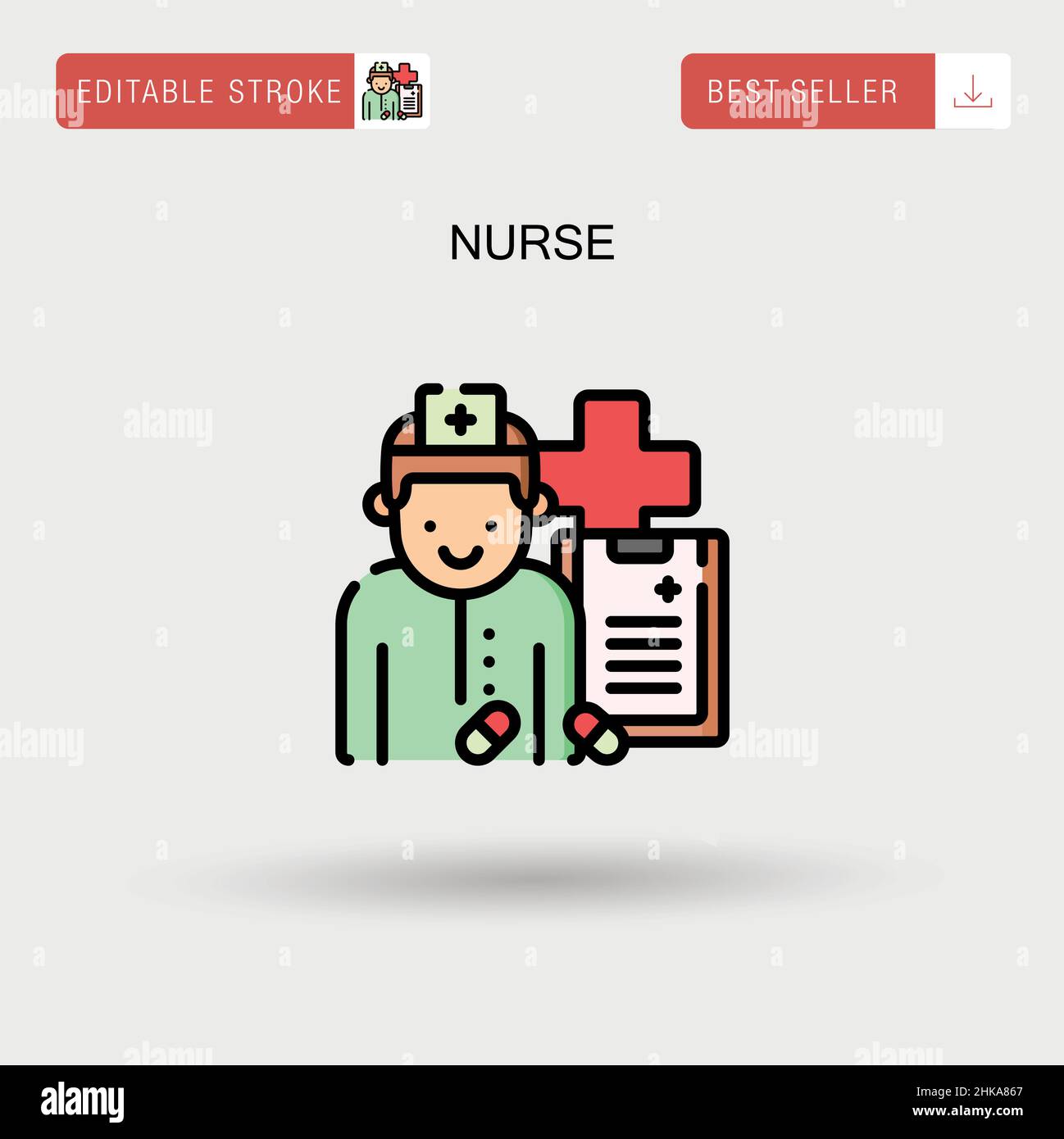 Nurse Simple vector icon Stock Vector Image & Art - Alamy