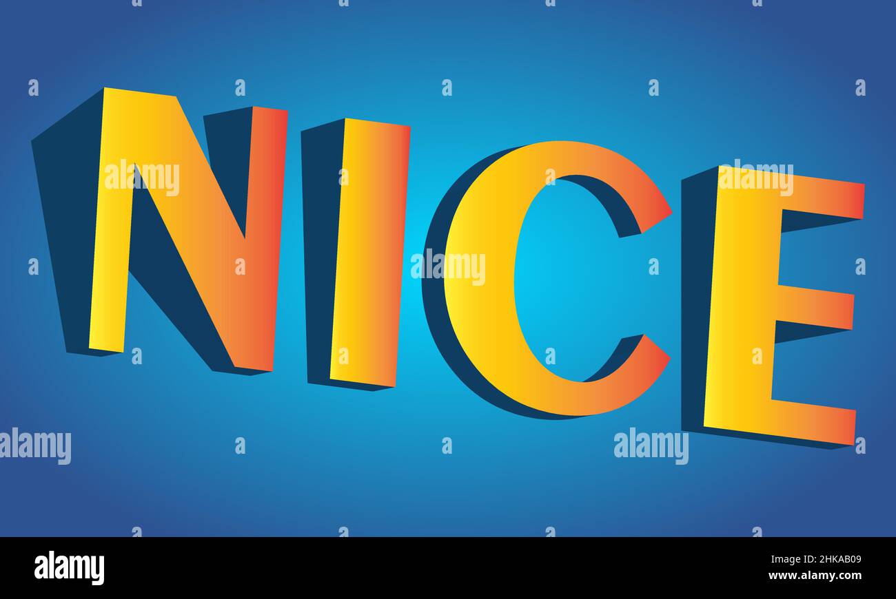 Nice 3d text effect in orange on blue background Stock Vector