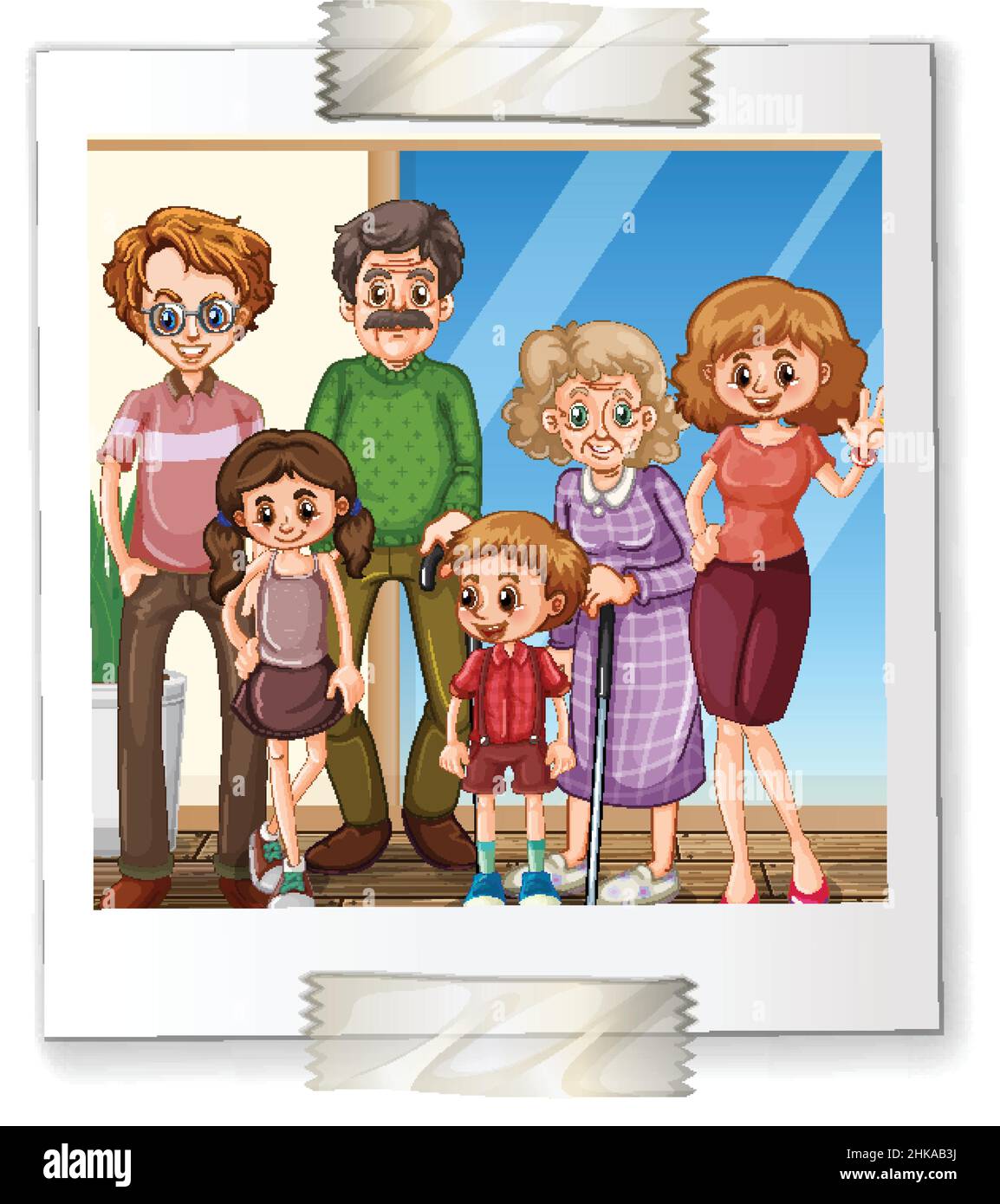 A photo of happy family on white backgound illustration Stock Vector ...