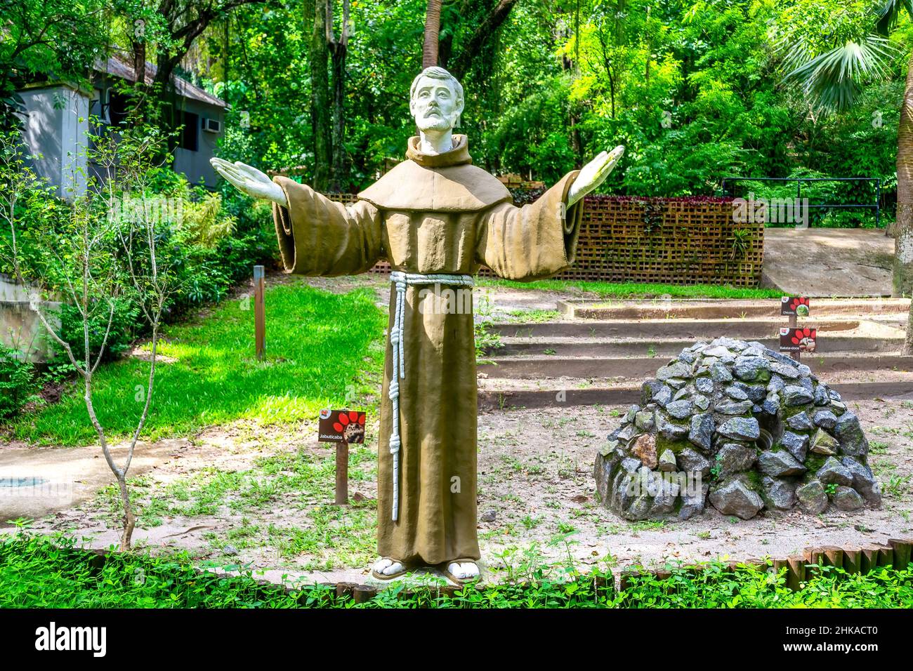 Sculpture of a catholic religious priest in Quinta da Boa Vista. The
