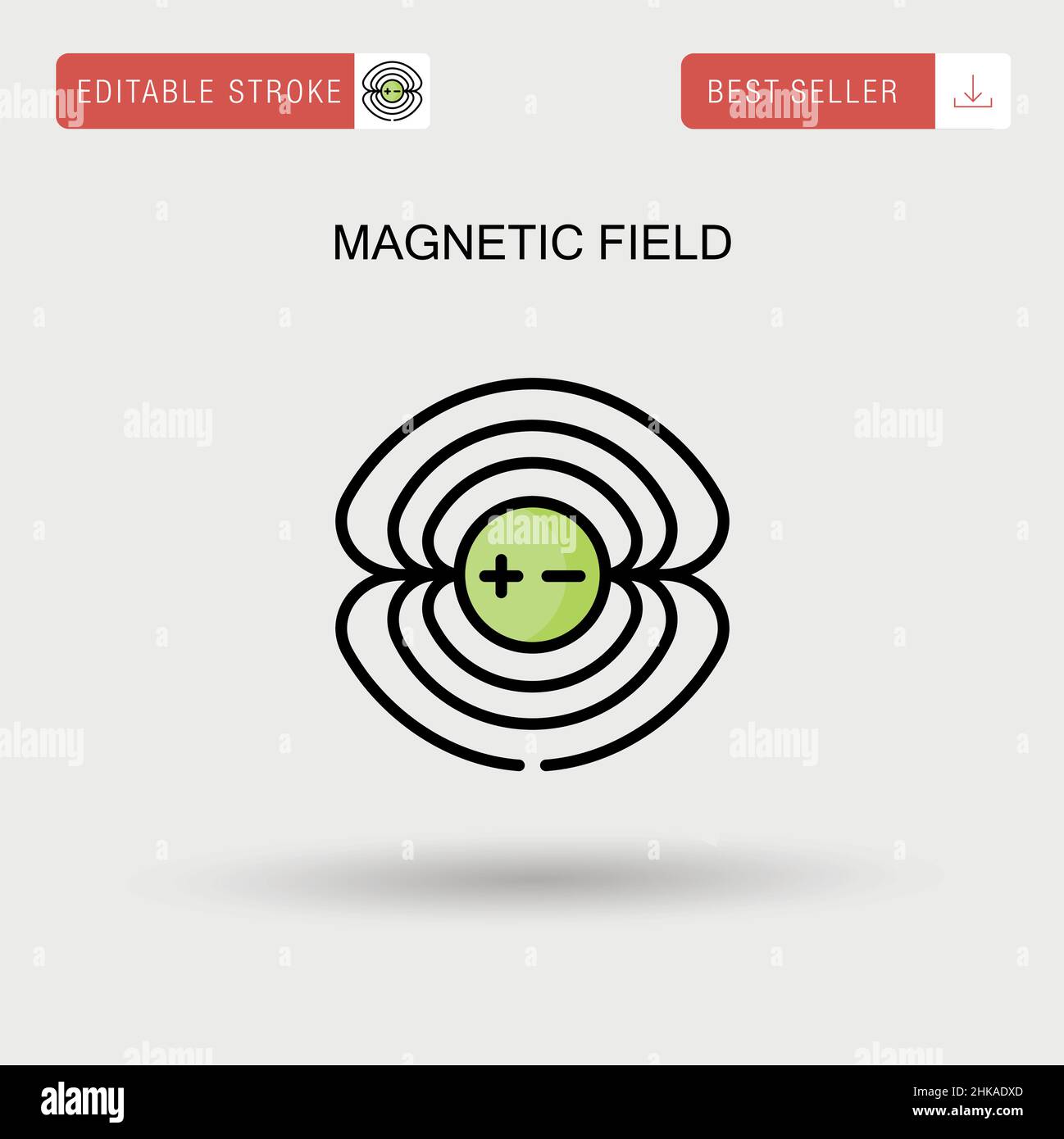 Magnetic field Simple vector icon. Stock Vector