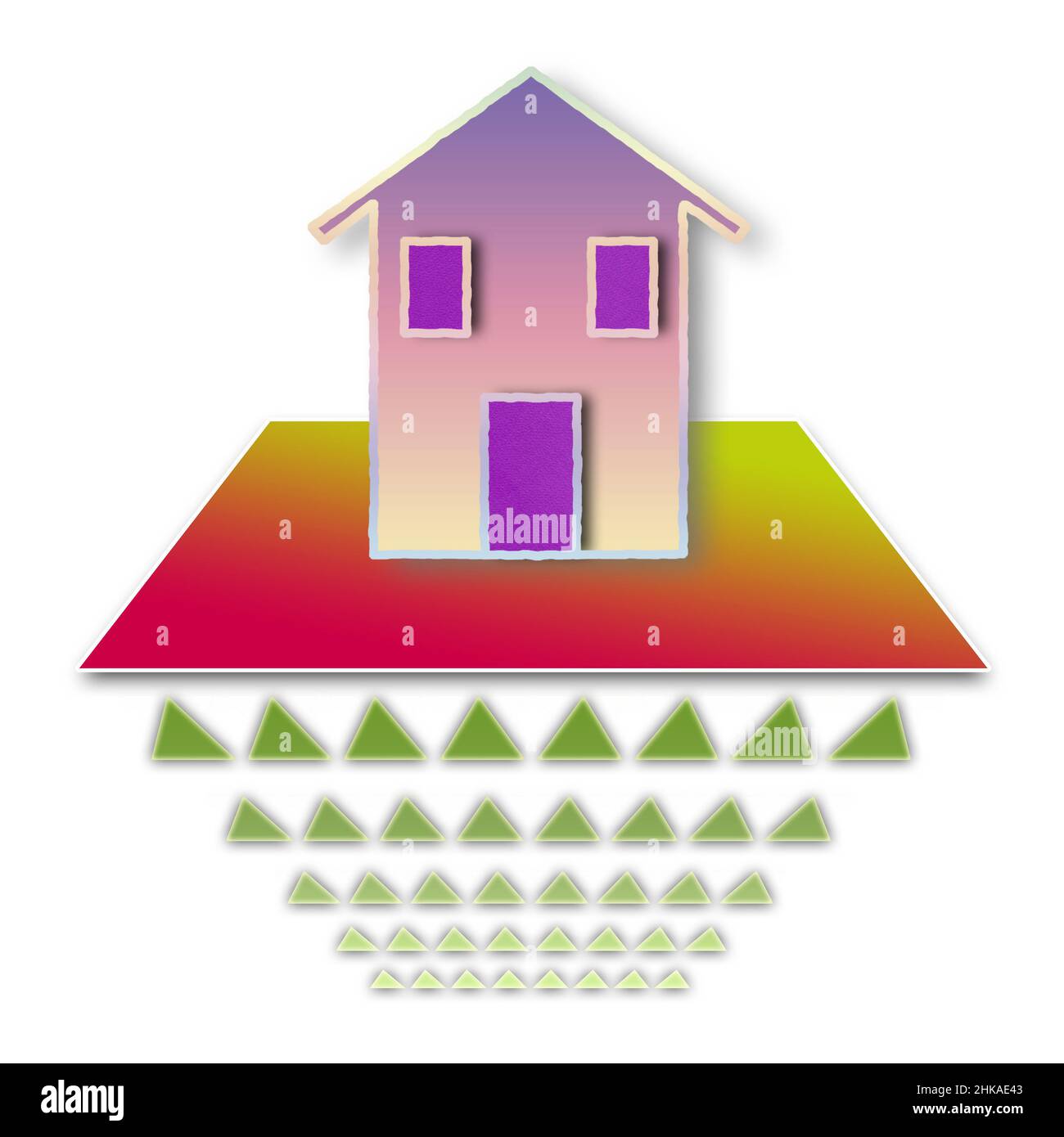 The danger of radon gas in our homes concept illustration Stock Photo