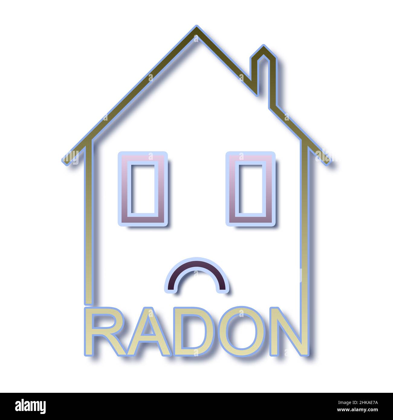 The danger of radon gas in our homes concept illustration Stock Photo