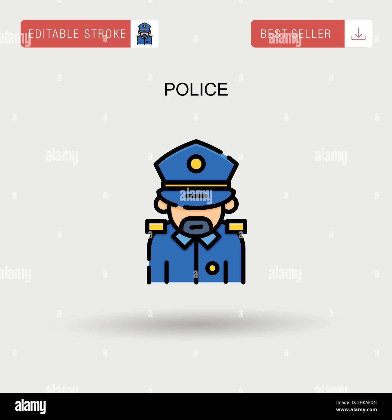 Police Simple vector icon. Stock Vector