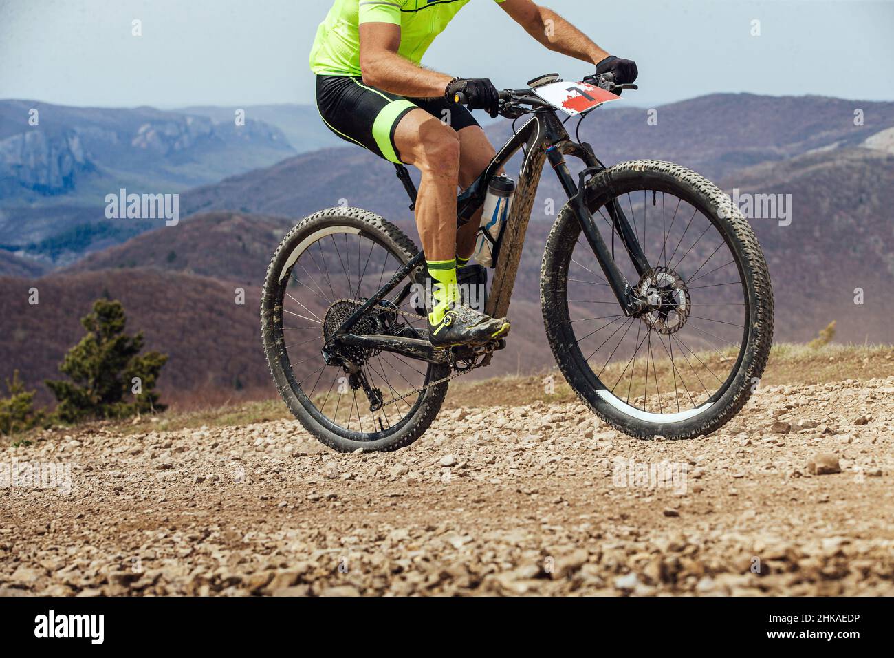 athlete cyclist riding uphill on mountain bike Stock Photo Alamy