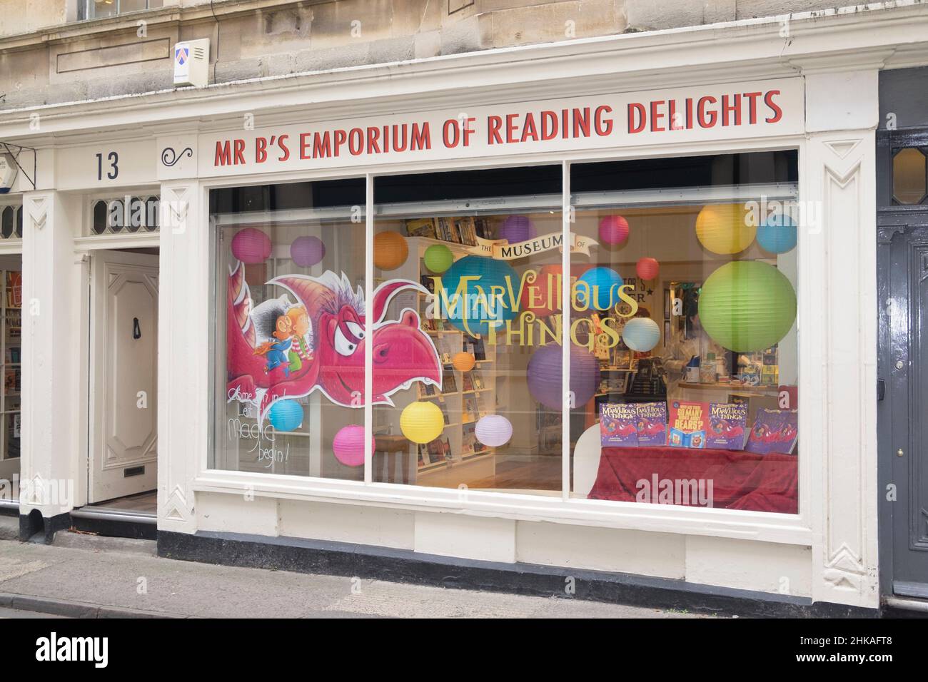 Views around the City of Bath, Somerset, UK. Mr B's Bookshop. Stock Photo