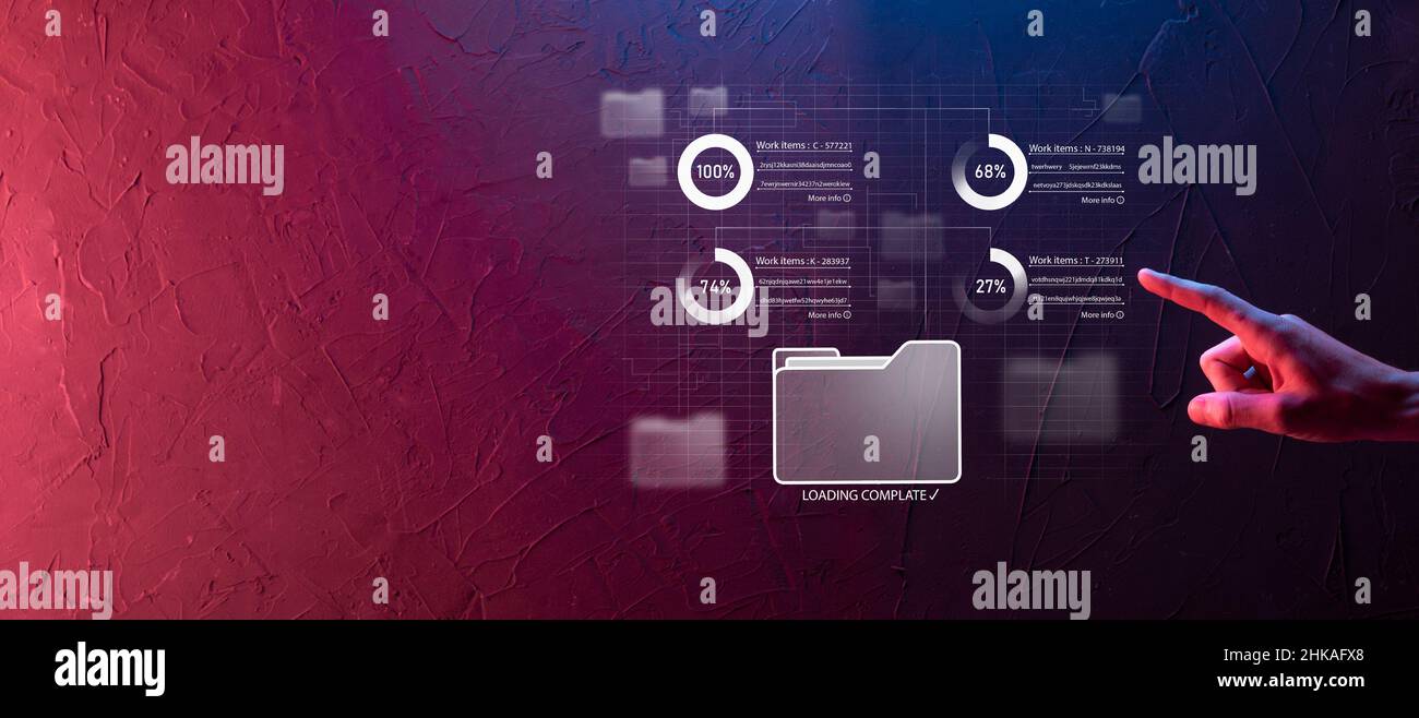 Business developer hand using board framework on virtual modern ...