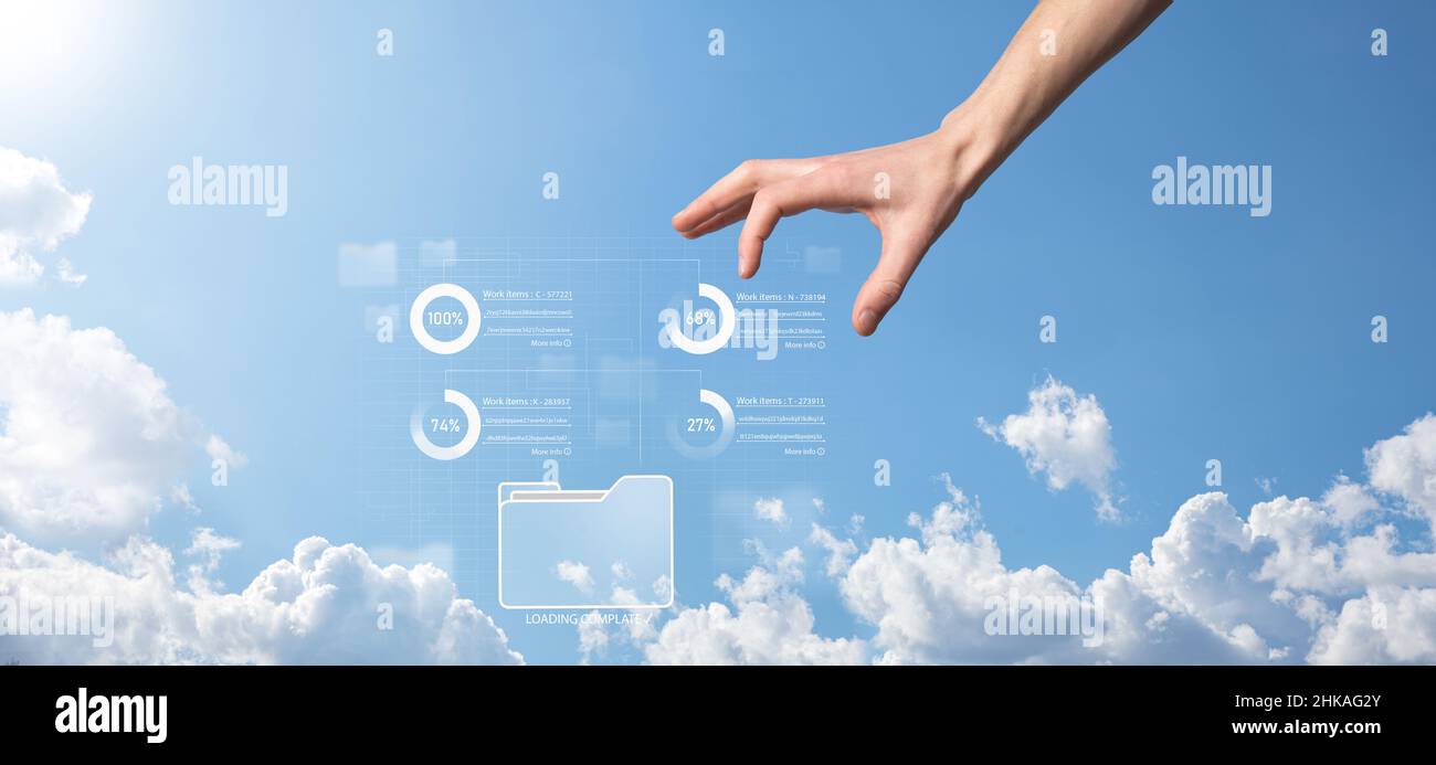 Business developer hand using board framework on virtual modern ...
